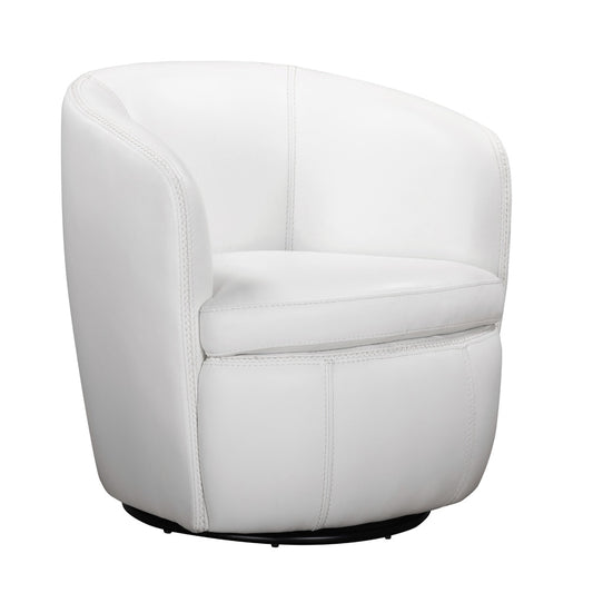 Parker House -  Barolo - Snow 100% Italian Leather Swivel Club Chair - SBAR#912S-SNOW view 2