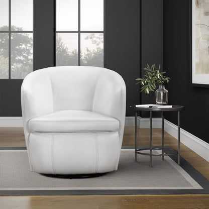 Parker House -  Barolo - Snow 100% Italian Leather Swivel Club Chair - SBAR#912S-SNOW view 7
