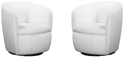 Parker House -  Barolo - Snow 100% Italian Leather Swivel Club Chair (Set of 2) - SBAR#912S-2-SNOW view 1