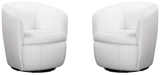 Parker House -  Barolo - Snow 100% Italian Leather Swivel Club Chair (Set of 2) - SBAR#912S-2-SNOW view 1