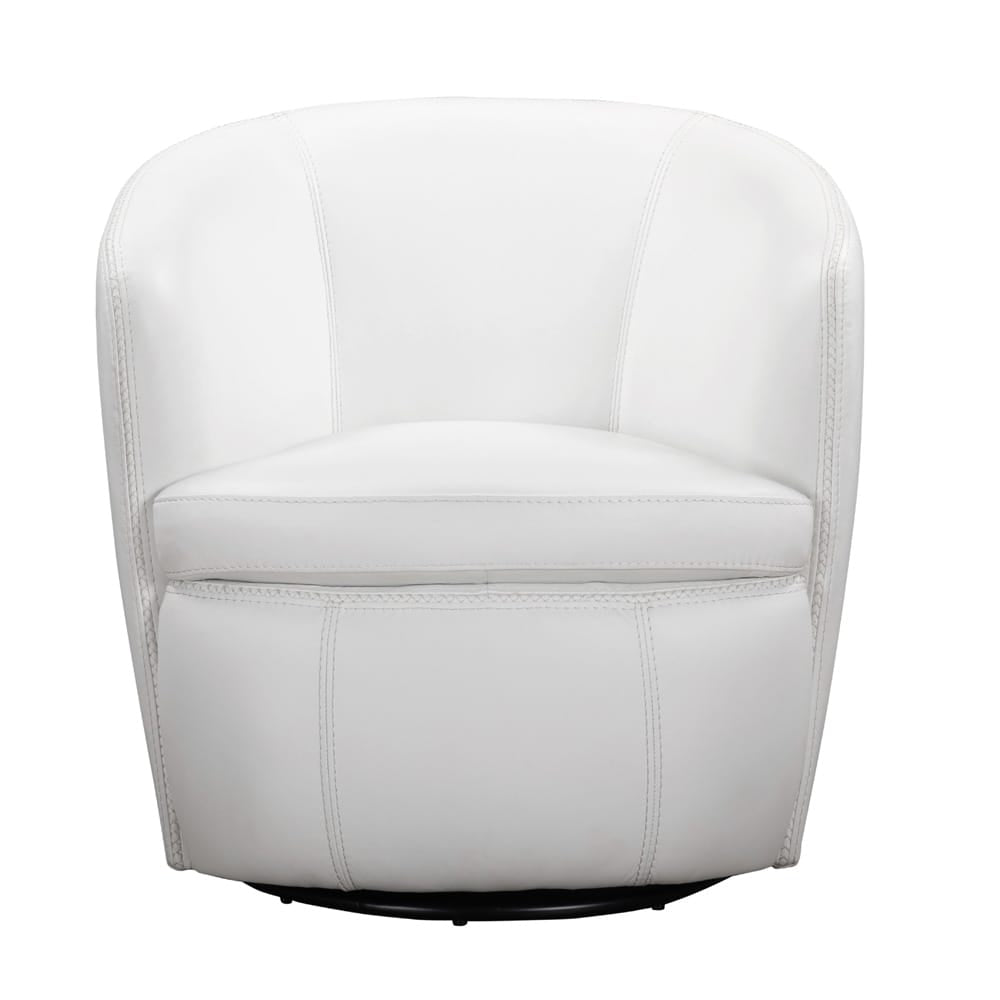 Parker House -  Barolo - Snow 100% Italian Leather Swivel Club Chair (Set of 2) - SBAR#912S-2-SNOW view 3