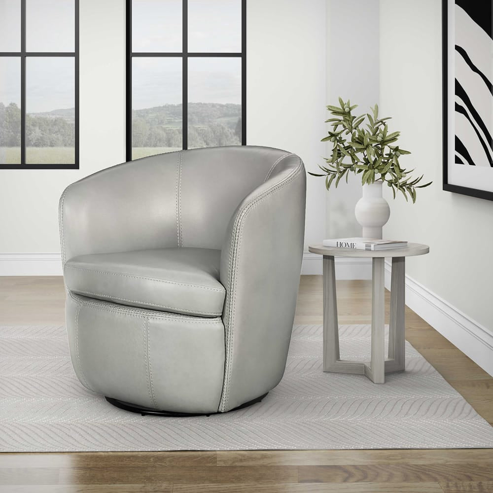 Parker House -  Barolo - Steamboat Ice 100% Italian Leather Swivel Club Chair - SBAR#912S-STIC view 7