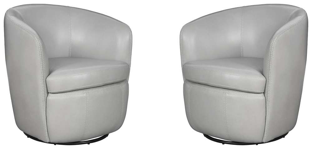 Parker House -  Barolo - Steamboat Ice 100% Italian Leather Swivel Club Chair (Set of 2) - SBAR#912S-2-STIC view 1