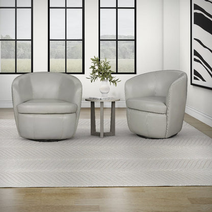 Parker House -  Barolo - Steamboat Ice 100% Italian Leather Swivel Club Chair (Set of 2) - SBAR#912S-2-STIC view 5
