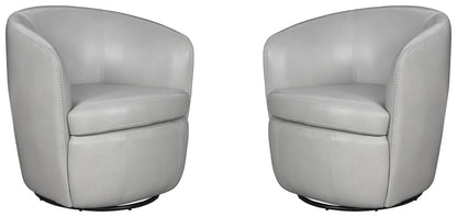 Parker House -  Barolo - Steamboat Ice 100% Italian Leather Swivel Club Chair (Set of 2) - SBAR#912S-2-STIC veiw 3