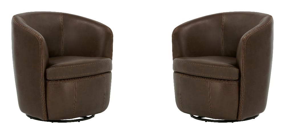 Parker House -  Barolo - Vintage Brown 100% Italian Leather Swivel Club Chair (Set of 2) - SBAR#912S-2-VGBR view 1