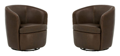 Parker House -  Barolo - Vintage Brown 100% Italian Leather Swivel Club Chair (Set of 2) - SBAR#912S-2-VGBR view 1