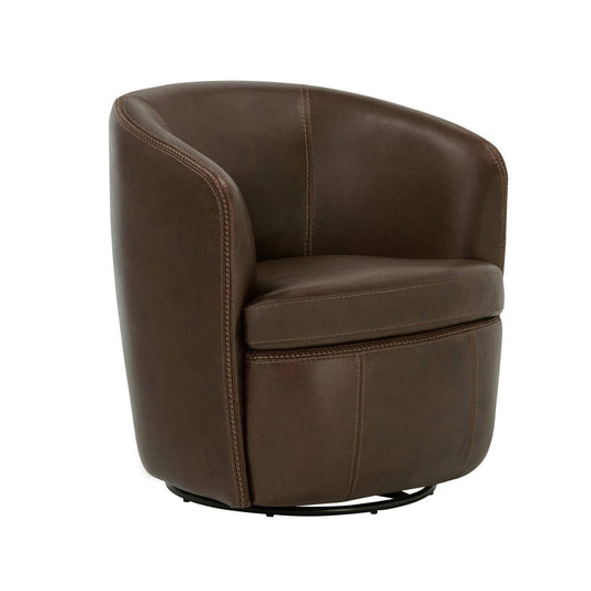 Parker House -  Barolo - Vintage Brown 100% Italian Leather Swivel Club Chair (Set of 2) - SBAR#912S-2-VGBR view 5