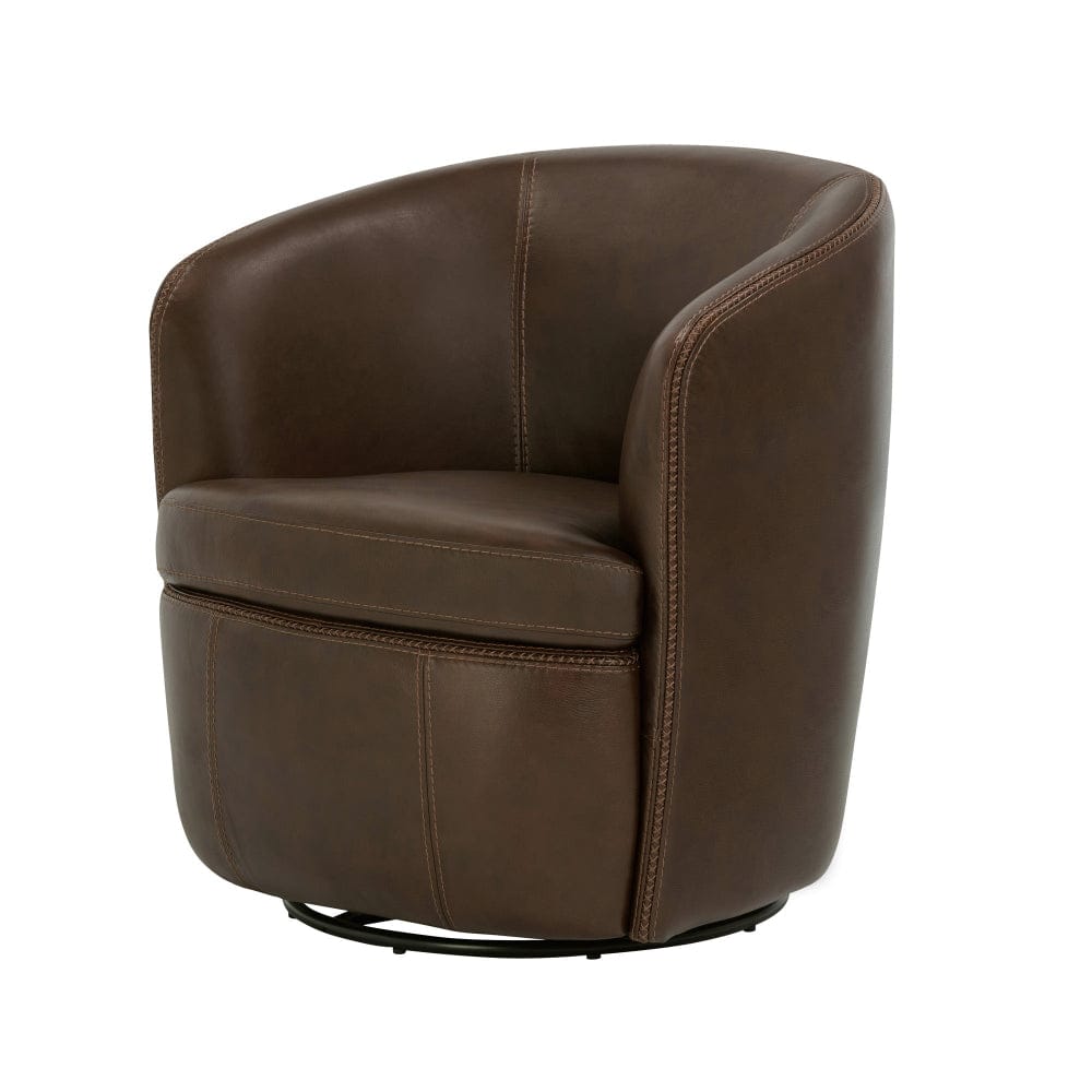 Parker House -  Barolo - Vintage Brown 100% Italian Leather Swivel Club Chair (Set of 2) - SBAR#912S-2-VGBR view 6