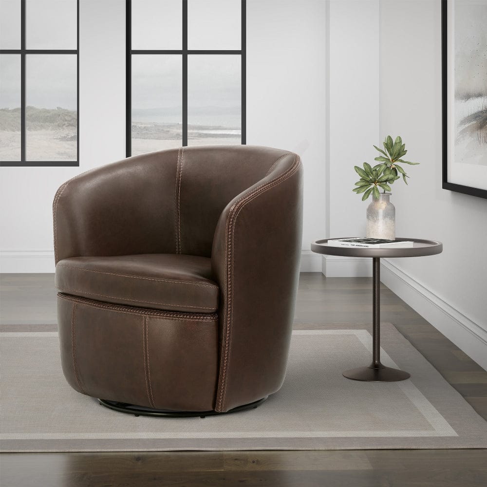 Parker House - Barolo - Vintage Brown Swivel Club Chair - SBAR#912S-VGBR