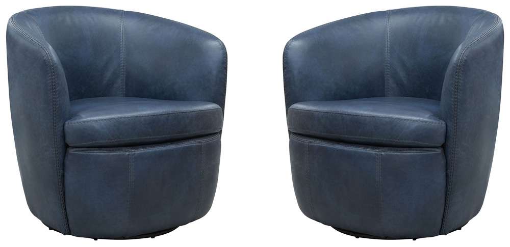 Parker House -  Barolo - Vintage Navy 100% Italian Leather Swivel Club Chair (Set of 2) - SBAR#912S-2-VGNV view 1