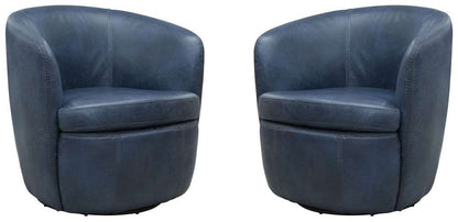Parker House -  Barolo - Vintage Navy 100% Italian Leather Swivel Club Chair (Set of 2) - SBAR#912S-2-VGNV view 1