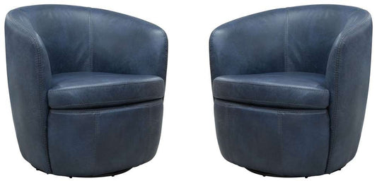 Parker House -  Barolo - Vintage Navy 100% Italian Leather Swivel Club Chair (Set of 2) - SBAR#912S-2-VGNV view 1