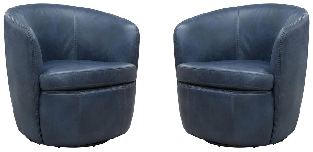 Parker House -  Barolo - Vintage Navy 100% Italian Leather Swivel Club Chair (Set of 2) - SBAR#912S-2-VGNV view 3