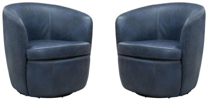 Parker House -  Barolo - Vintage Navy 100% Italian Leather Swivel Club Chair (Set of 2) - SBAR#912S-2-VGNV view 3
