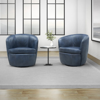 Parker House -  Barolo - Vintage Navy 100% Italian Leather Swivel Club Chair (Set of 2) - SBAR#912S-2-VGNV view 7