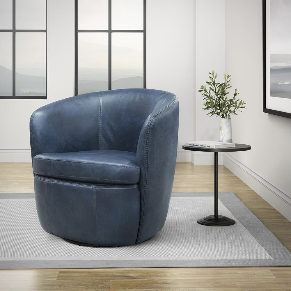 Parker House -  Barolo - Vintage Navy 100% Italian Leather Swivel Club Chair (Set of 2) - SBAR#912S-2-VGNV view 8