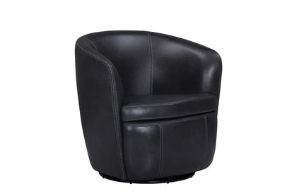 Parker House - Barolo - Vintage Onyx 100% Italian Leather Swivel Club Chair (Set of 2) - Vintage Onyx - SBAR#912S-2-VGON view 5