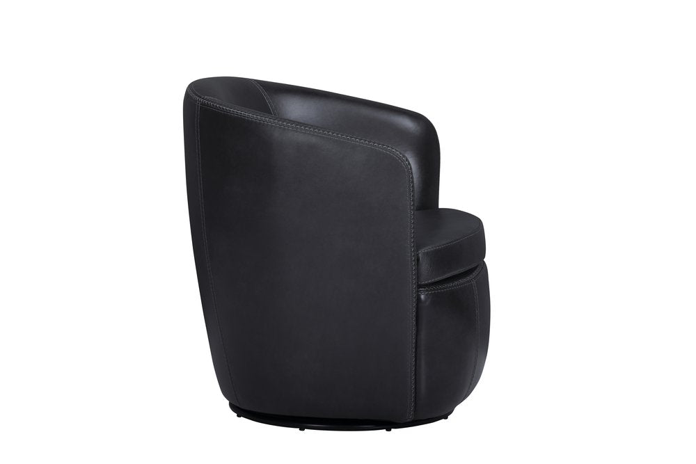 Parker House - Barolo - Vintage Onyx 100% Italian Leather Swivel Club Chair (Set of 2) - Vintage Onyx - SBAR#912S-2-VGON view 7