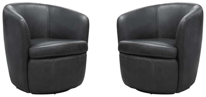 Parker House -  Barolo - Vintage Slate 100% Italian Leather Swivel Club Chair (Set of 2) - SBAR#912S-2-VGSL view 1