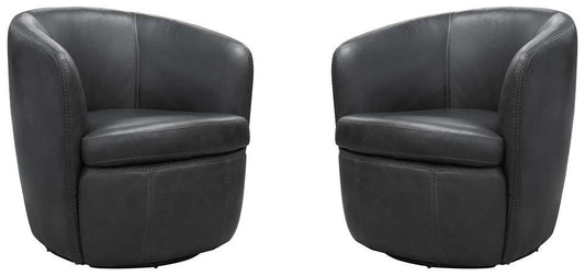 Parker House -  Barolo - Vintage Slate 100% Italian Leather Swivel Club Chair (Set of 2) - SBAR#912S-2-VGSL view 1