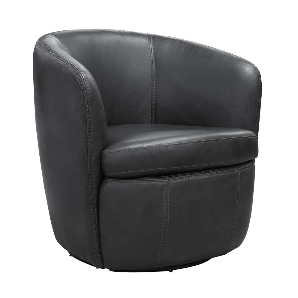 Parker House -  Barolo - Vintage Slate 100% Italian Leather Swivel Club Chair (Set of 2) - SBAR#912S-2-VGSL view 3