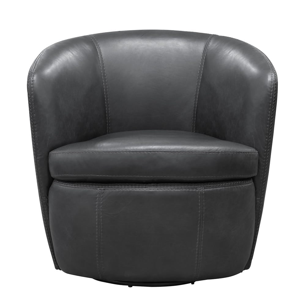 Parker House -  Barolo - Vintage Slate 100% Italian Leather Swivel Club Chair (Set of 2) - SBAR#912S-2-VGSL view 4