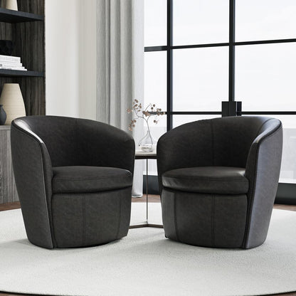 Parker House -  Barolo - Vintage Slate 100% Italian Leather Swivel Club Chair (Set of 2) - SBAR#912S-2-VGSL view 6