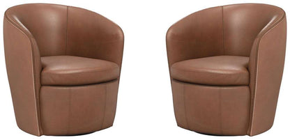 Parker House - Barolo - Vintage Whiskey 100% Italian Leather Swivel Club Chair (Set of 2) - SBAR#912S-2-VGWK view 1