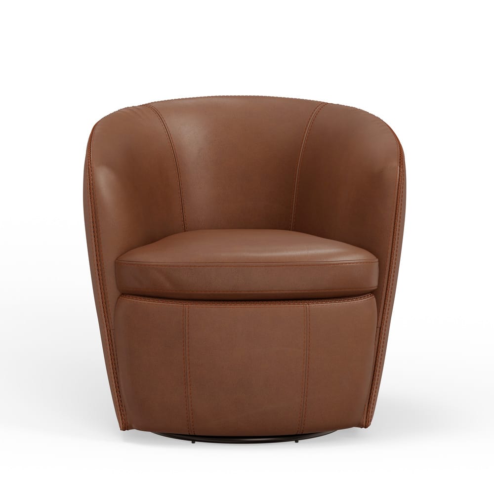 Parker House - Barolo - Vintage Whiskey 100% Italian Leather Swivel Club Chair (Set of 2) - SBAR#912S-2-VGWK view 3