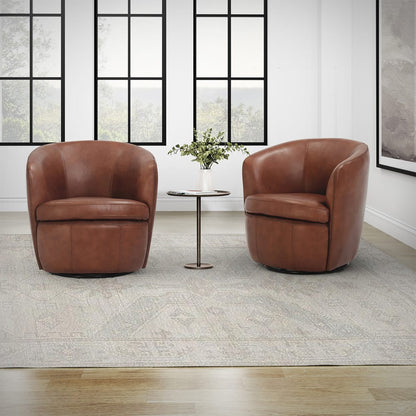 Parker House - Barolo - Vintage Whiskey 100% Italian Leather Swivel Club Chair (Set of 2) - SBAR#912S-2-VGWK view 5