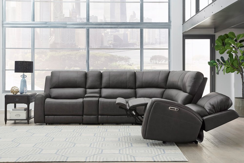 Parker House - Belmont - Autumn Fog 6 Piece Zero Gravity Power Reclining Sectional with Power Adjustable Headrests - Autumn Fog - MBEL-KIT-6A-P3Z-ATFG view 6