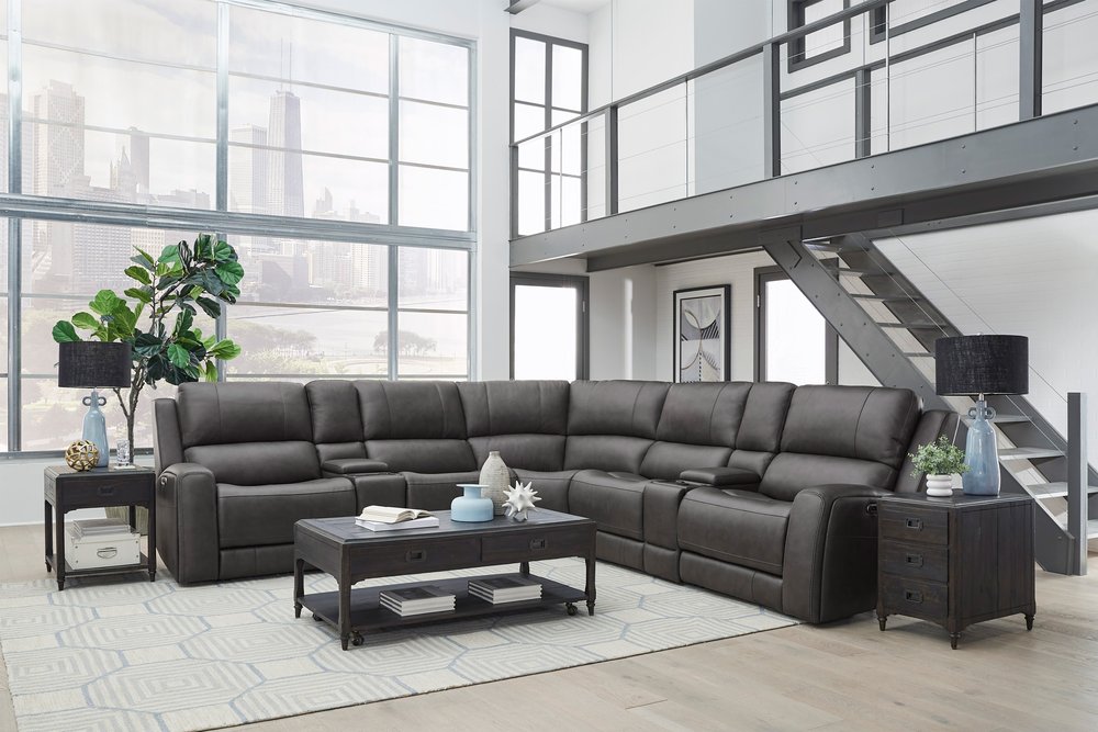 Parker House - Belmont - Autumn Fog 7 Piece Zero Gravity Power Reclining Sectional with Power Adjustable Headrests - Autumn Fog - MBEL-KIT-7A-P3Z-ATFG view 8