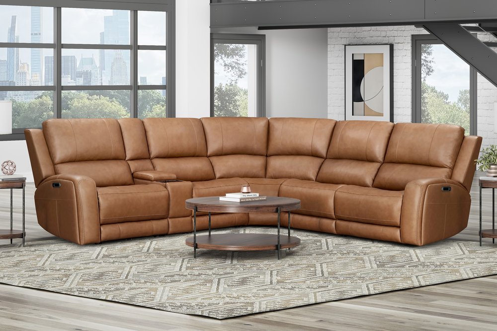 Parker House - Belmont - Lyric Caramel 6 Piece Zero Gravity Power Reclining Sectional with Power Adjustable Headrests - Lyric Caramel - MBEL-KIT-6A-P3Z-LYCM view 2