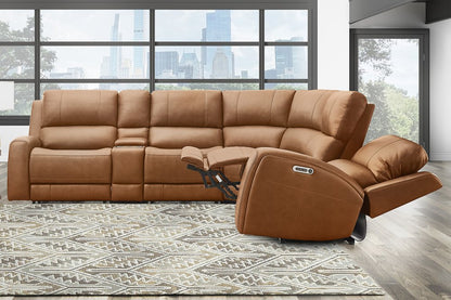 Parker House - Belmont - Lyric Caramel 6 Piece Zero Gravity Power Reclining Sectional with Power Adjustable Headrests - Lyric Caramel - MBEL-KIT-6A-P3Z-LYCM view 4