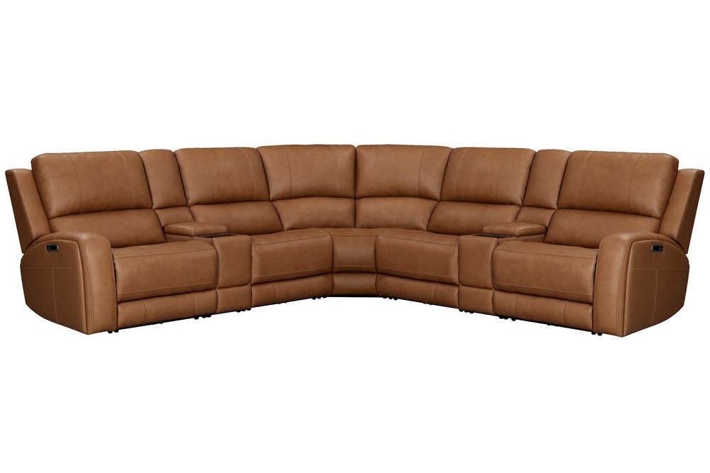 Parker House - Belmont - Lyric Caramel 7 Piece Zero Gravity Power Reclining Sectional with Power Adjustable Headrests - Lyric Caramel - MBEL-KIT-7A-P3Z-LYCM view 1