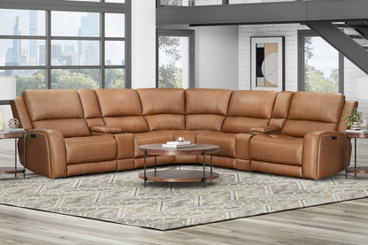 Parker House - Belmont - Lyric Caramel 7 Piece Zero Gravity Power Reclining Sectional with Power Adjustable Headrests - Lyric Caramel - MBEL-KIT-7A-P3Z-LYCM view 2