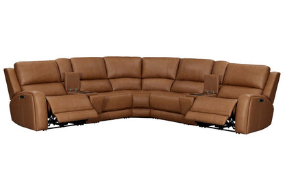 Parker House - Belmont - Lyric Caramel 7 Piece Zero Gravity Power Reclining Sectional with Power Adjustable Headrests - Lyric Caramel - MBEL-KIT-7A-P3Z-LYCM view 4