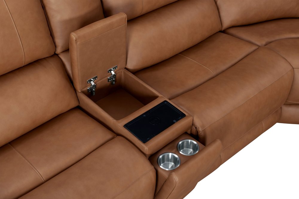 Parker House - Belmont - Lyric Caramel 7 Piece Zero Gravity Power Reclining Sectional with Power Adjustable Headrests - Lyric Caramel - MBEL-KIT-7A-P3Z-LYCM view 5