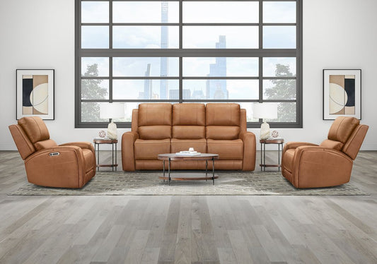 Parker House - Belmont - Lyric Caramel Zero Gravity Power Reclining Sofa and 2 Recliners - Lyric Caramel - MBEL-311P3Z-LYCM view 2