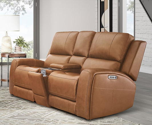 Parker House - Belmont - Lyric Caramel Zero Gravity Power Reclining Tilt Console Loveseat P3 - Lyric Caramel - MBEL-822CP3ZT-LYCM view 1