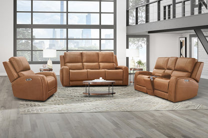 Parker House - Belmont - Lyric Caramel Zero Gravity Power Reclining Tilt Console Loveseat P3 - Lyric Caramel - MBEL-822CP3ZT-LYCM view 3