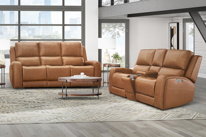 Parker House - Belmont - Lyric Caramel Zero Gravity Power Reclining Tilt Console Loveseat P3 - Lyric Caramel - MBEL-822CP3ZT-LYCM view 6