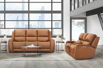 Parker House - Belmont - Lyric Caramel Zero Gravity Power Reclining Tilt Console Loveseat P3 - Lyric Caramel - MBEL-822CP3ZT-LYCM view 7