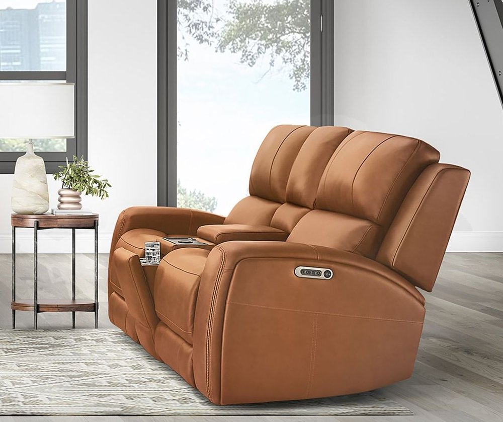 Parker House - Belmont - Lyric Caramel Zero Gravity Power Reclining Tilt Console Loveseat P3 - Lyric Caramel - MBEL-822CP3ZT-LYCM view 9