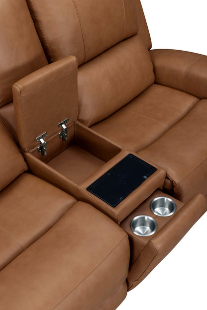Parker House - Belmont - Lyric Caramel Zero Gravity Power Reclining Tilt Console Loveseat P3 - Lyric Caramel - MBEL-822CP3ZT-LYCM view 12