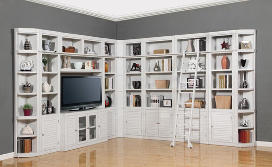 Parker House - Boca 12PC Full Library Entertainment Wall Set in Cottage White veiw 1