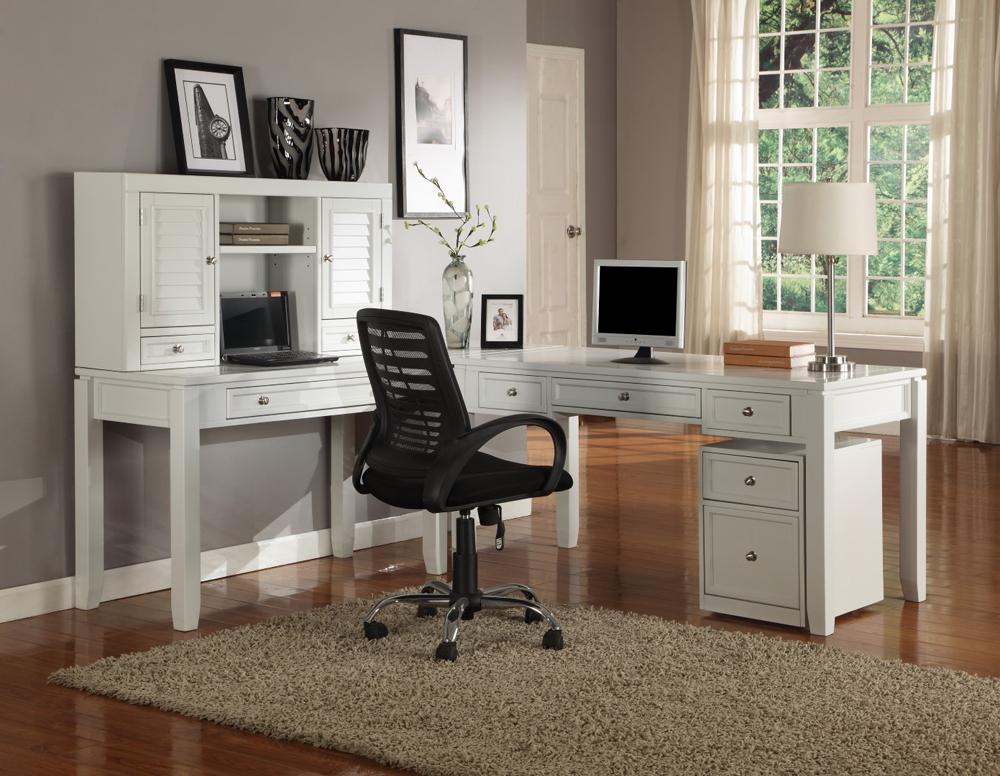 Parker House - Boca 5PC L Shaped Desk Set in Cottage White veiw 1