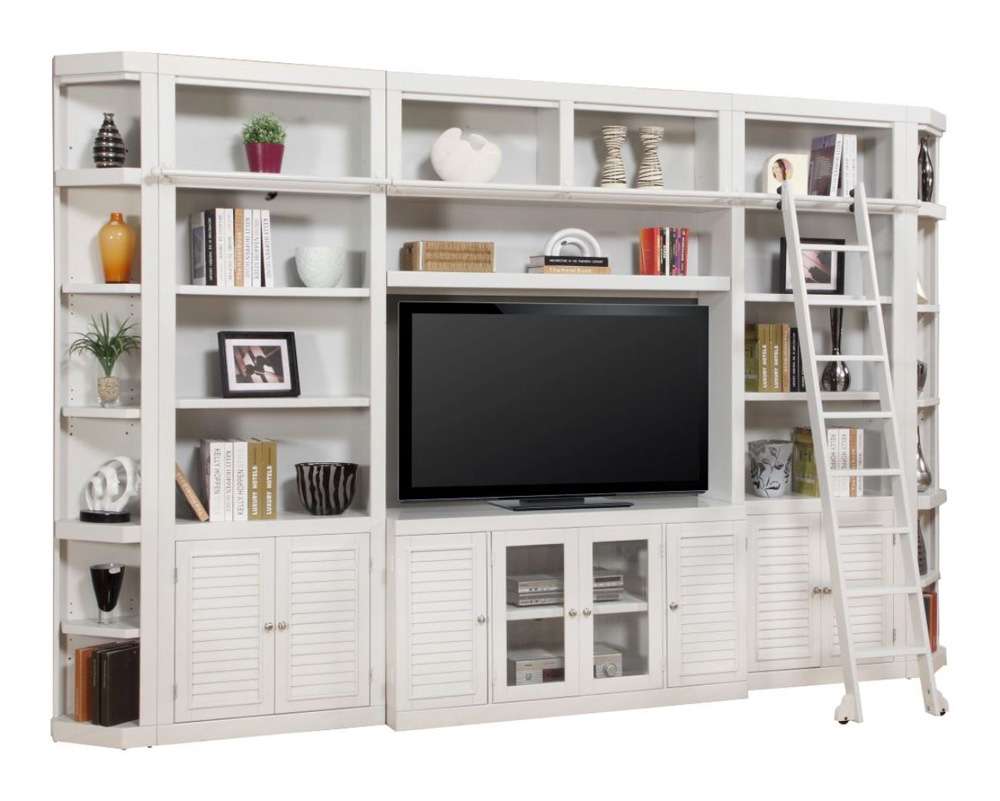 Parker House -  Boca 7 Piece Entertainment Wall with Corner Bookcases - BOC-7PC-ENT-RNDWALL veiw 1