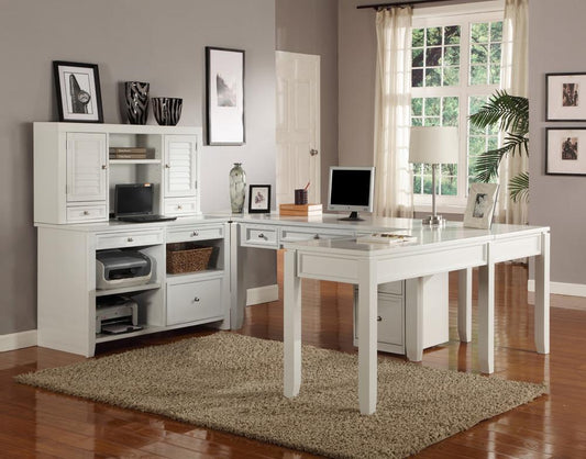 Parker House - Boca 7PC U Shaped Desk And Credenza Set in Cottage White veiw 2